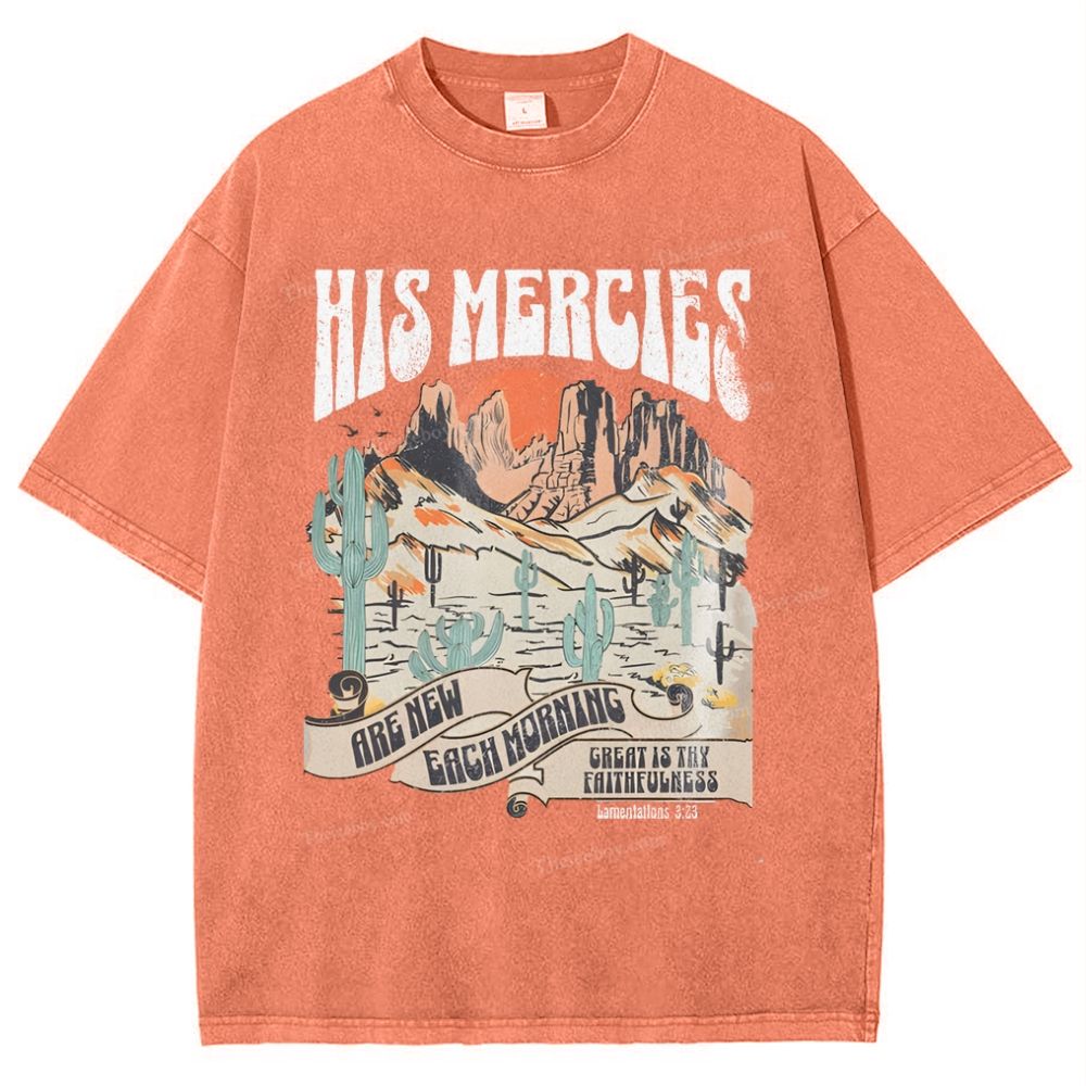 His Mercies Snowflake Vintage Washed T-Shirt