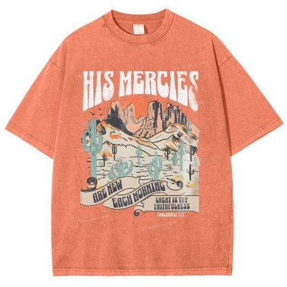 His Mercies Snowflake Vintage Washed T-Shirt