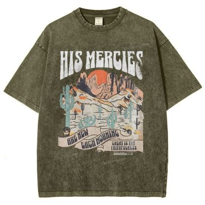 His Mercies Snowflake Vintage Washed T-Shirt