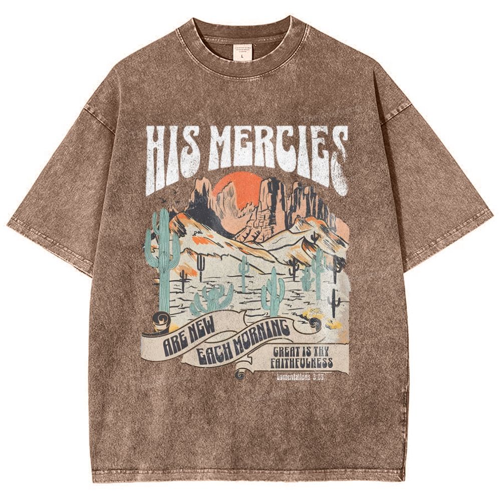 His Mercies Snowflake Vintage Washed T-Shirt