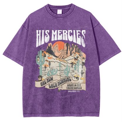 His Mercies Snowflake Vintage Washed T-Shirt