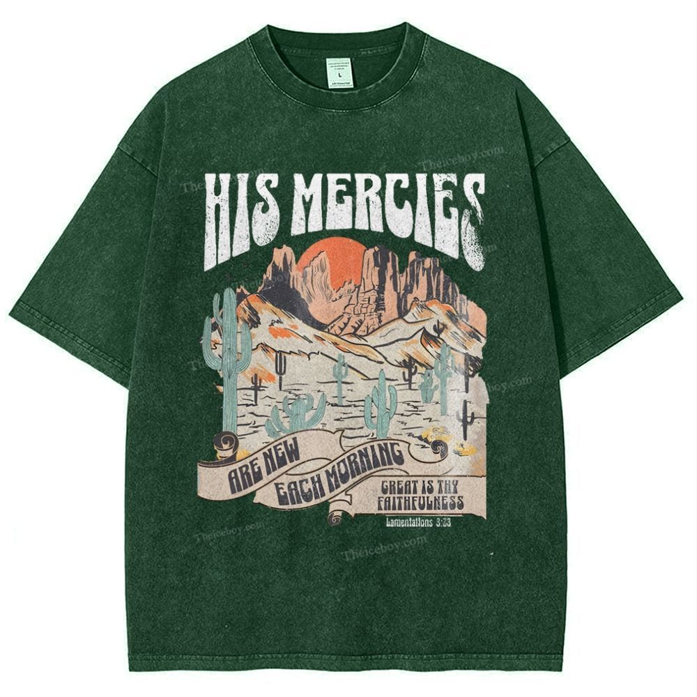 His Mercies Snowflake Vintage Washed T-Shirt