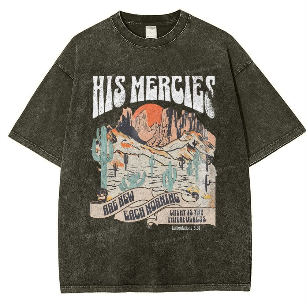 His Mercies Snowflake Vintage Washed T-Shirt