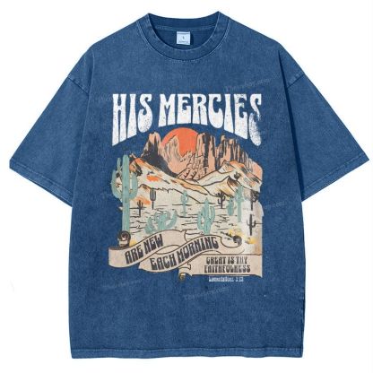 His Mercies Snowflake Vintage Washed T-Shirt