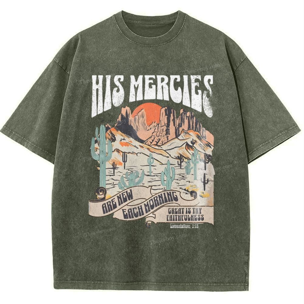 His Mercies Snowflake Vintage Washed T-Shirt