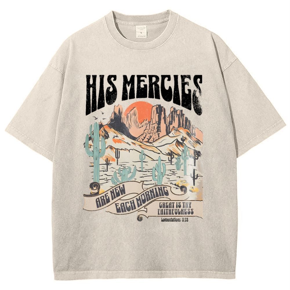 His Mercies Snowflake Vintage Washed T-Shirt