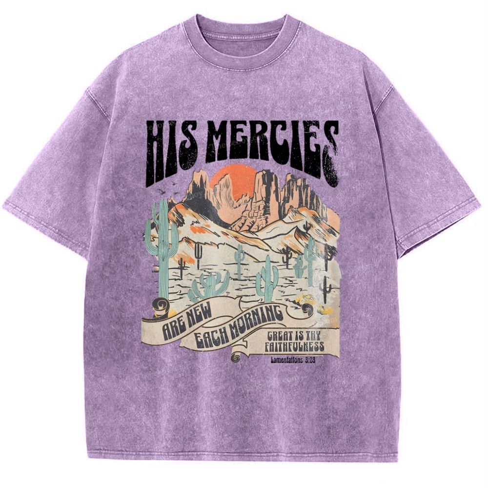 His Mercies Snowflake Vintage Washed T-Shirt