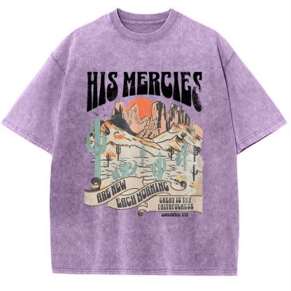 His Mercies Snowflake Vintage Washed T-Shirt