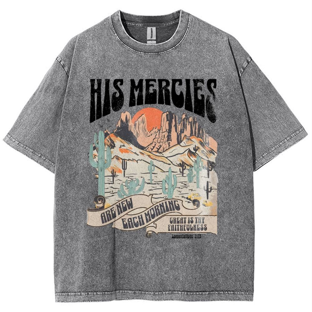 His Mercies Snowflake Vintage Washed T-Shirt