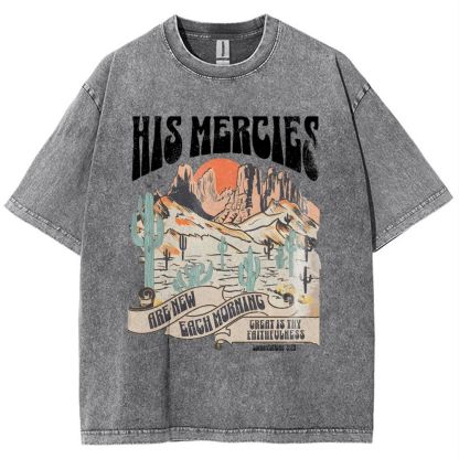 His Mercies Snowflake Vintage Washed T-Shirt