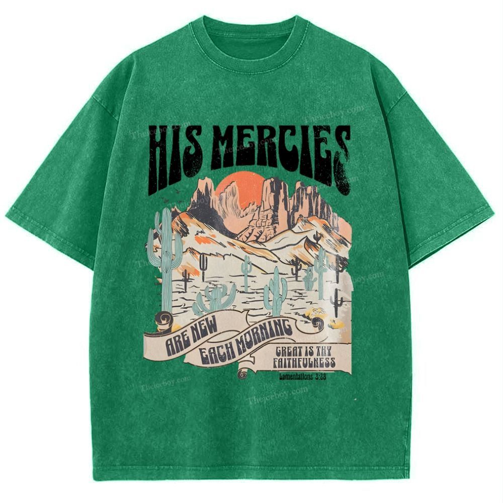 His Mercies Snowflake Vintage Washed T-Shirt