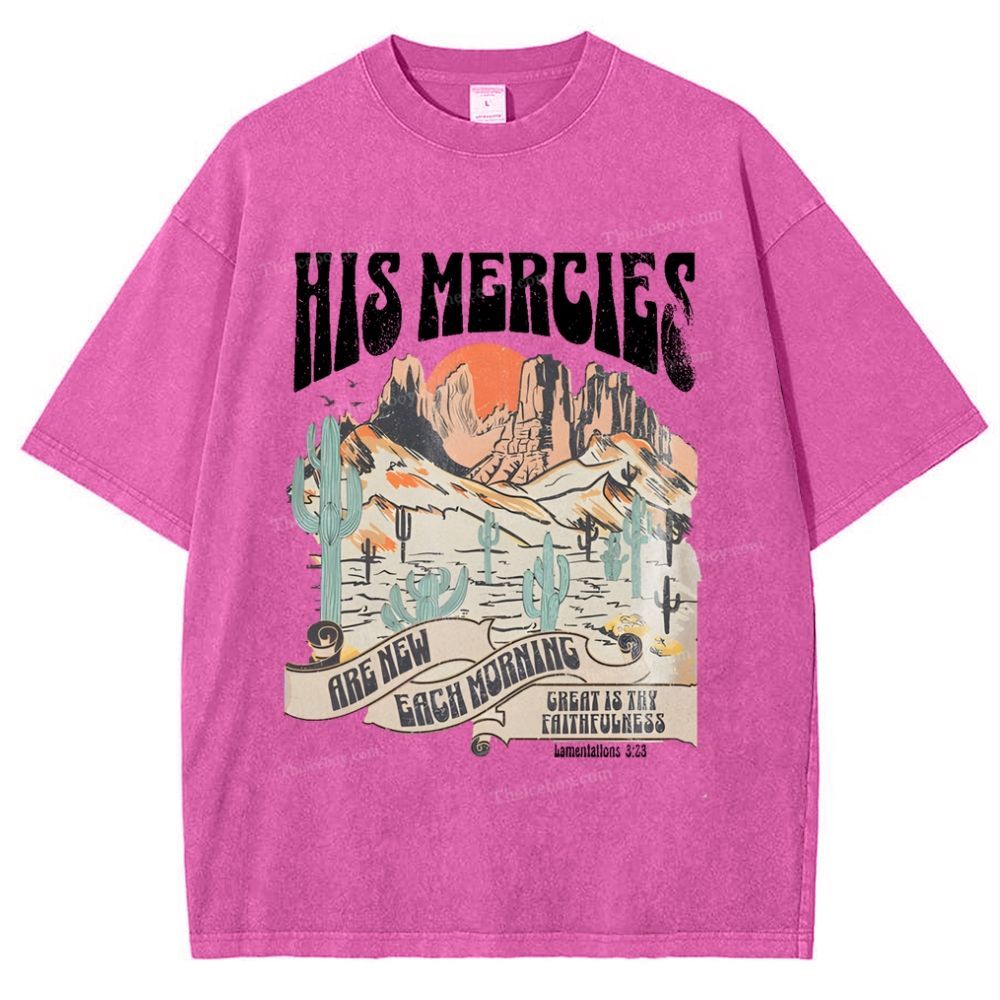 His Mercies Snowflake Vintage Washed T-Shirt