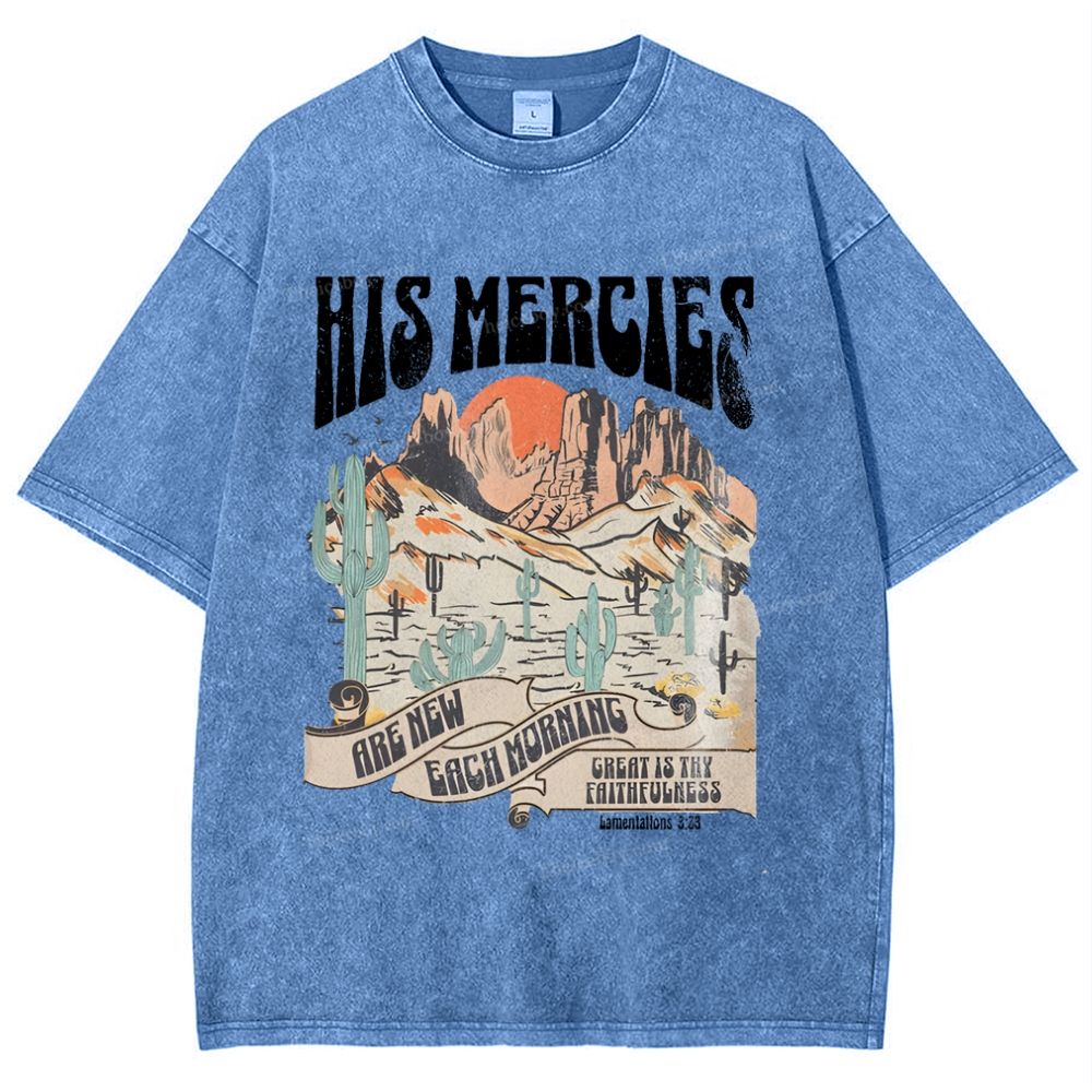 His Mercies Snowflake Vintage Washed T-Shirt