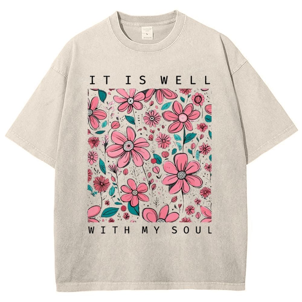 It Is Well With My Soul Snowflake Vintage Washed T-Shirt