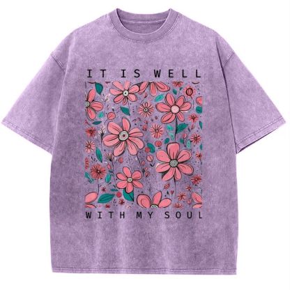 It Is Well With My Soul Snowflake Vintage Washed T-Shirt