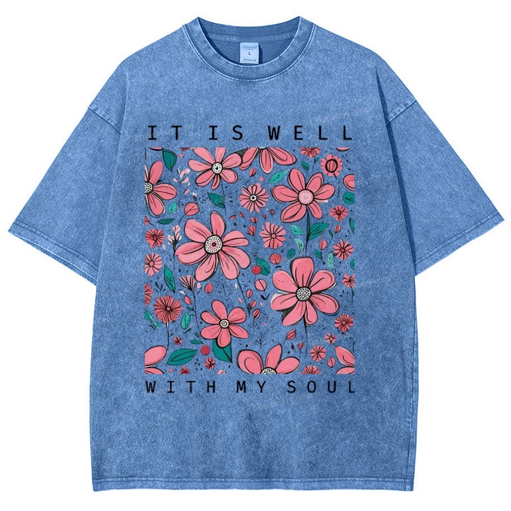 It Is Well With My Soul Snowflake Vintage Washed T-Shirt
