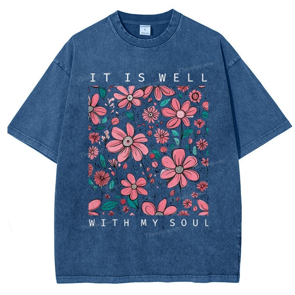 It Is Well With My Soul Snowflake Vintage Washed T-Shirt