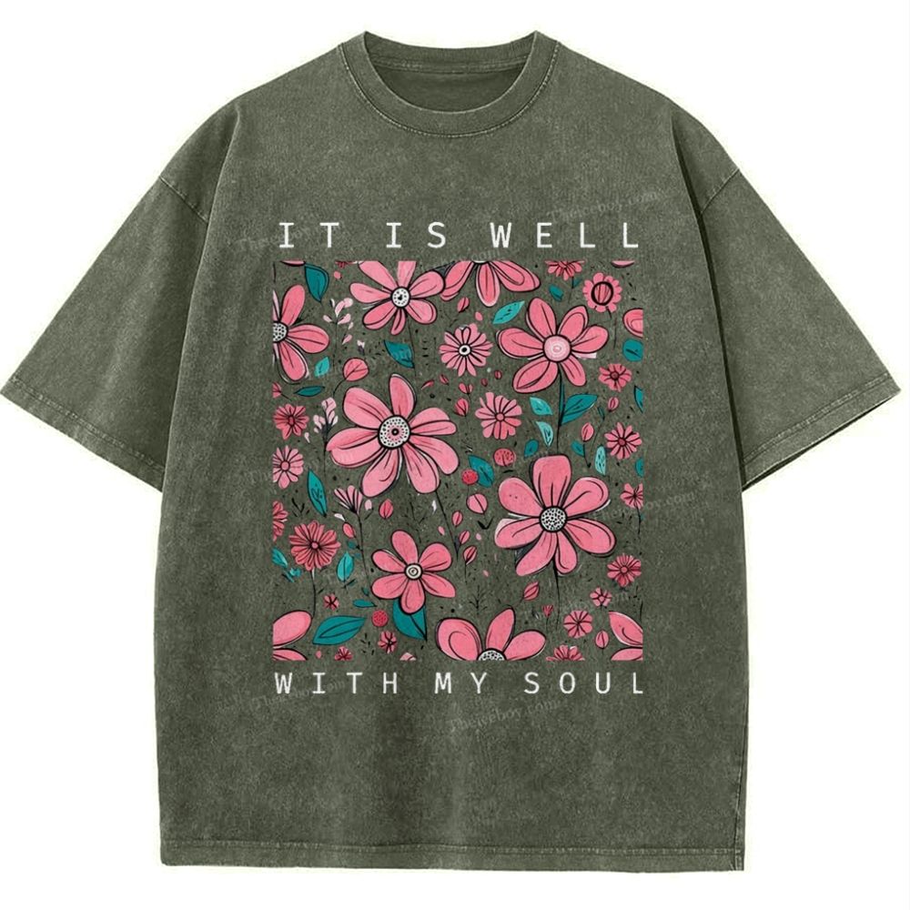 It Is Well With My Soul Snowflake Vintage Washed T-Shirt