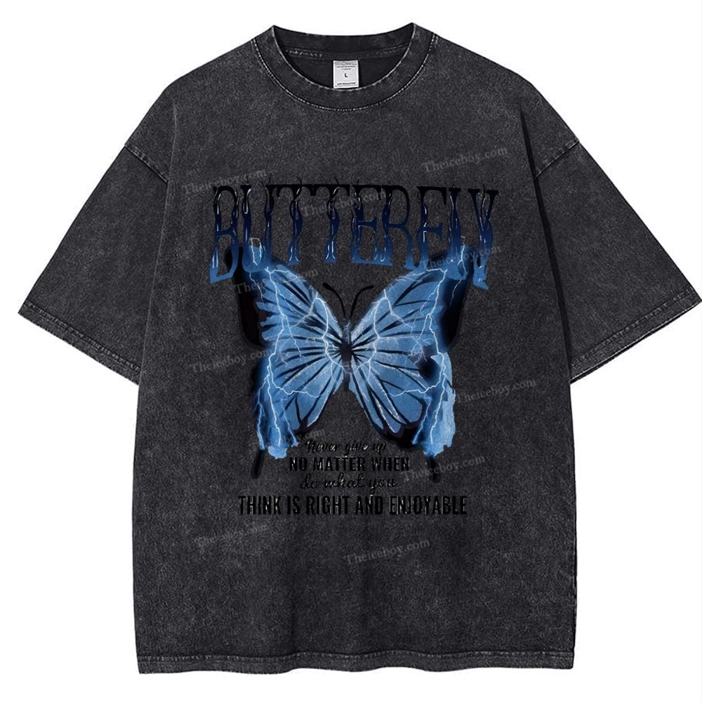 Butterfly Snowflake Vintage Washed T-Shirt