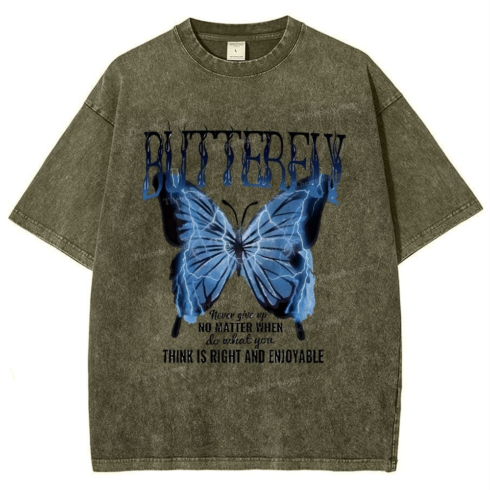 Butterfly Snowflake Vintage Washed T-Shirt