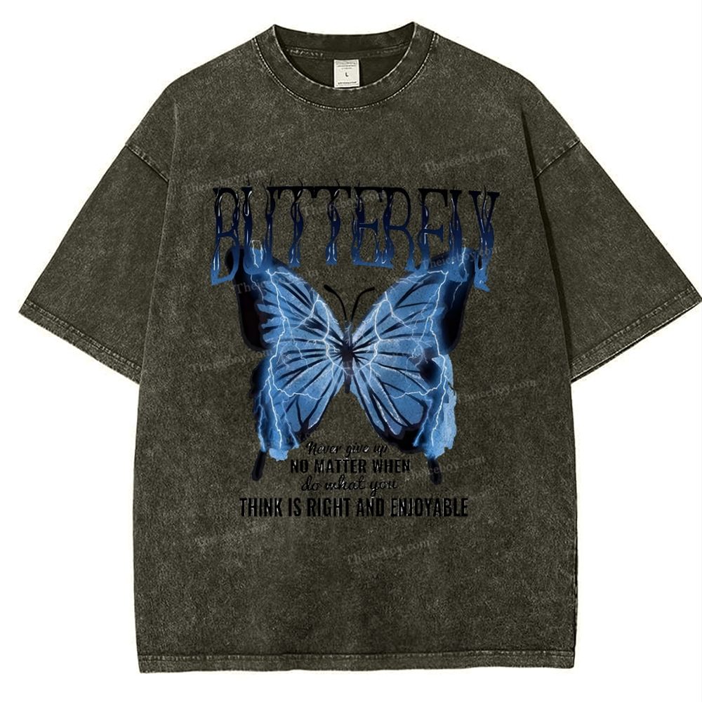 Butterfly Snowflake Vintage Washed T-Shirt
