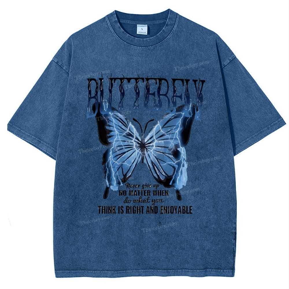 Butterfly Snowflake Vintage Washed T-Shirt