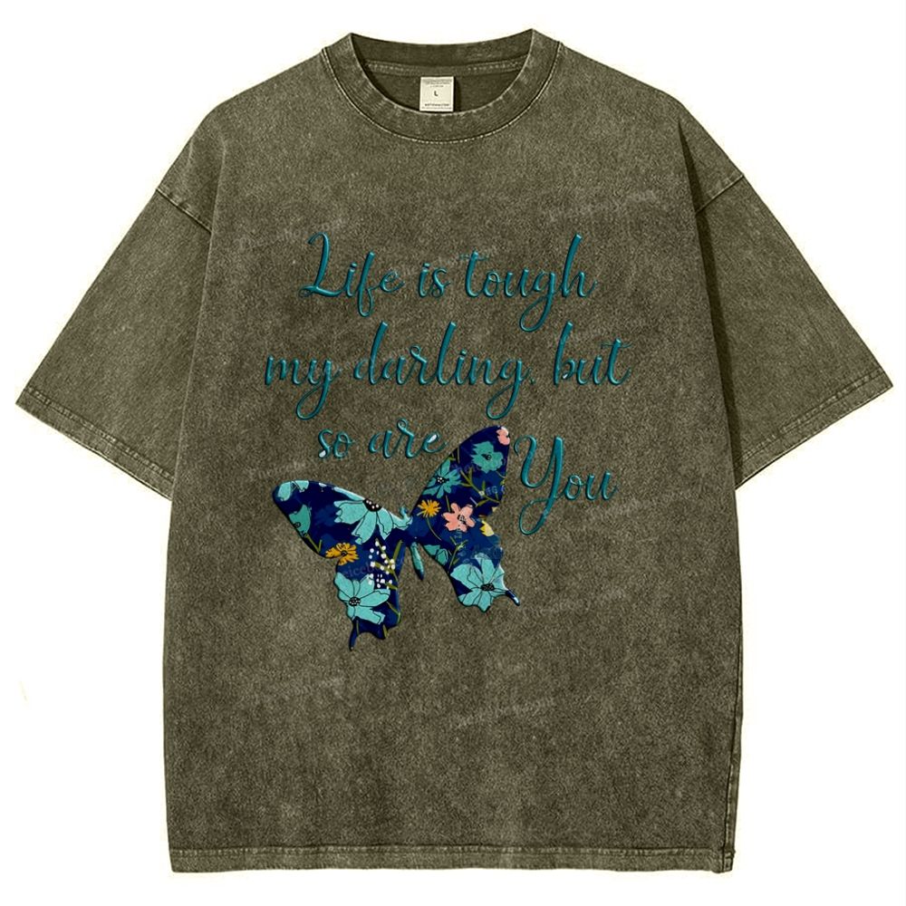 Butterfly Snowflake Vintage Washed T-Shirt