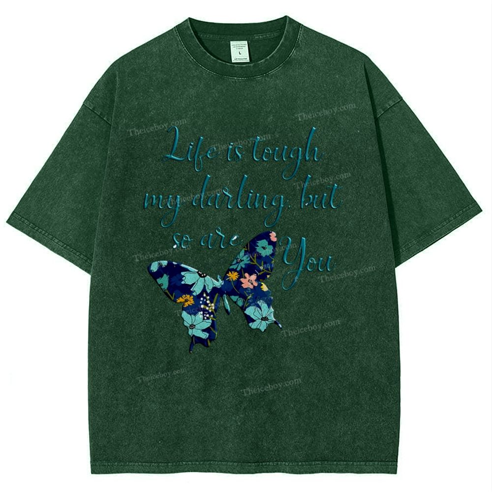 Butterfly Snowflake Vintage Washed T-Shirt