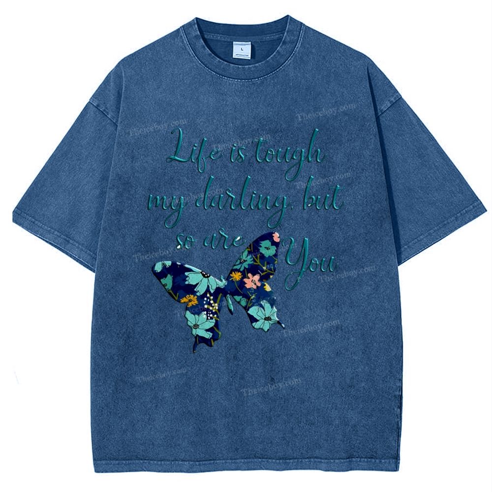 Butterfly Snowflake Vintage Washed T-Shirt