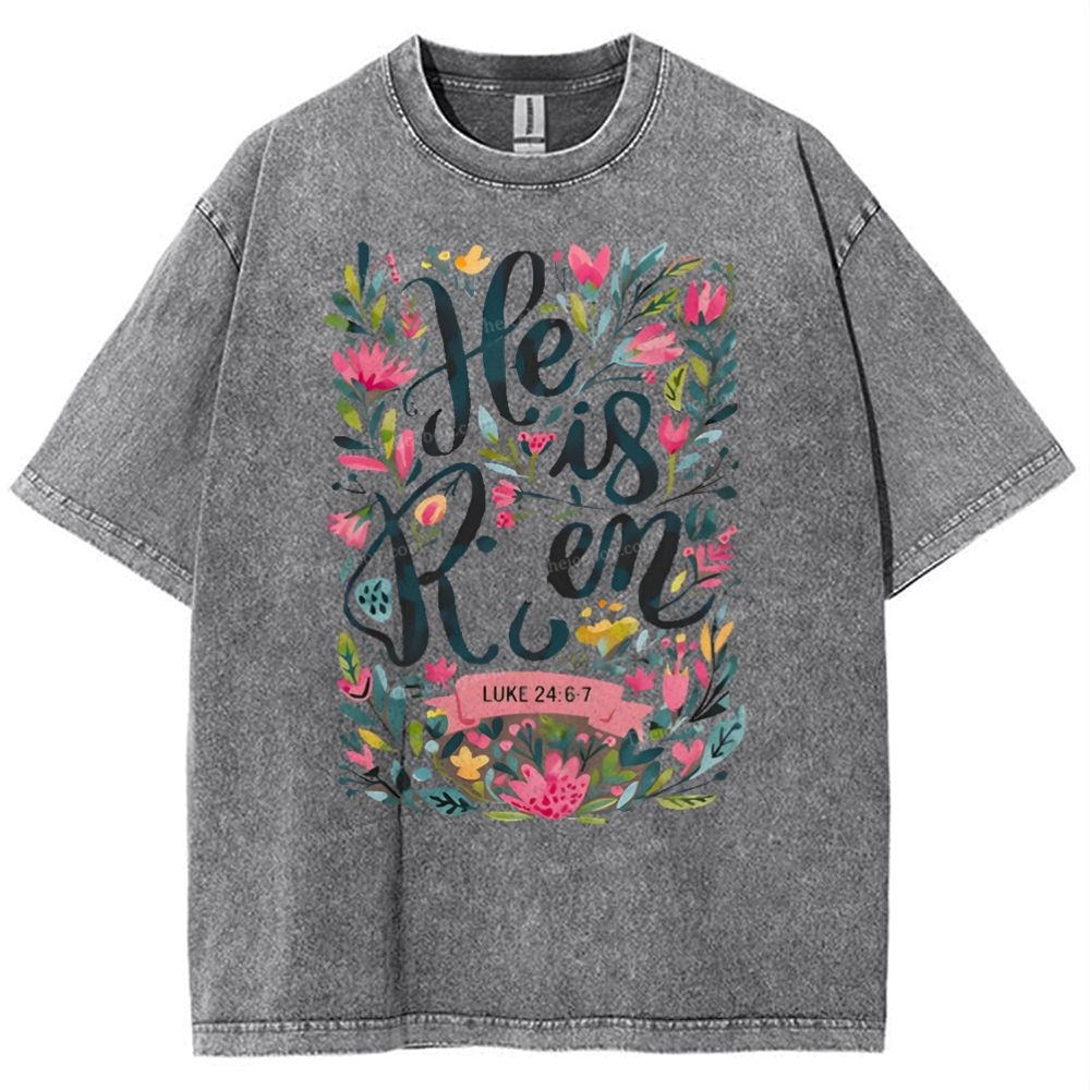 He Is Risen Snowflake Vintage Washed T-Shirt