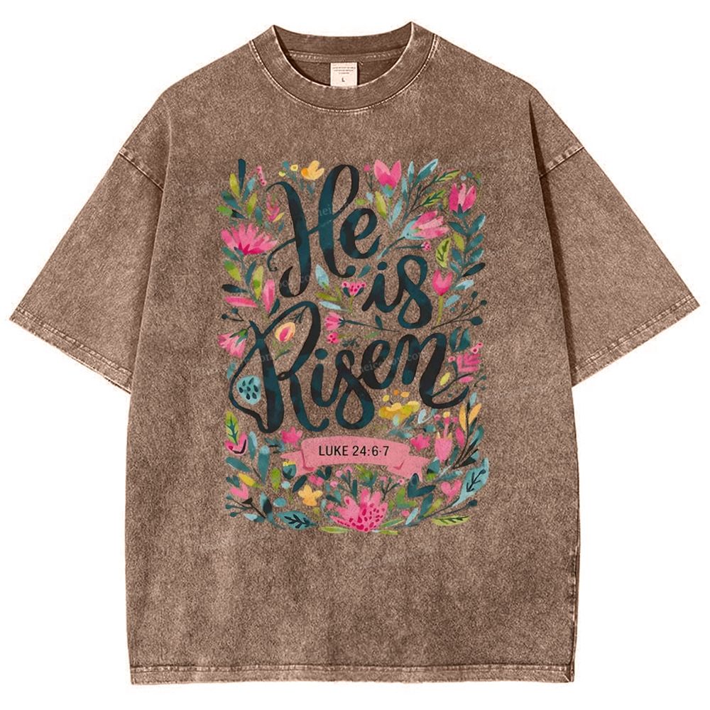 He Is Risen Snowflake Vintage Washed T-Shirt