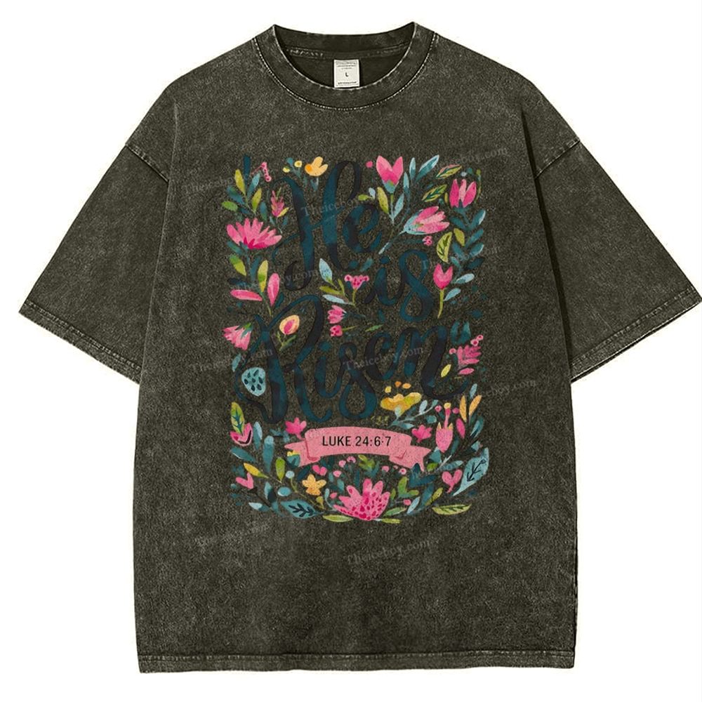 He Is Risen Snowflake Vintage Washed T-Shirt