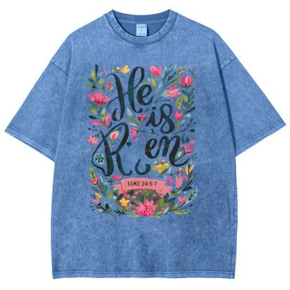 He Is Risen Snowflake Vintage Washed T-Shirt