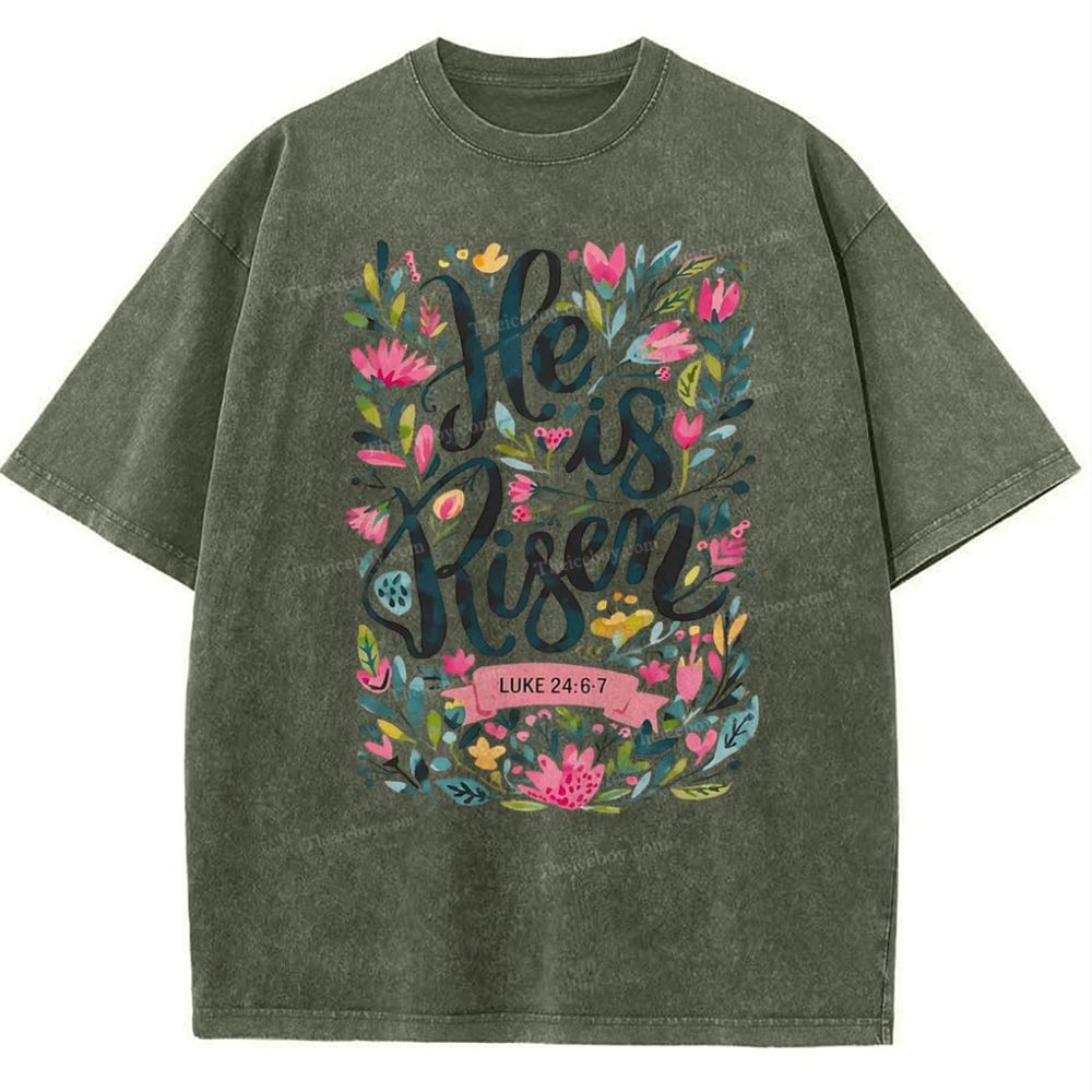 He Is Risen Snowflake Vintage Washed T-Shirt