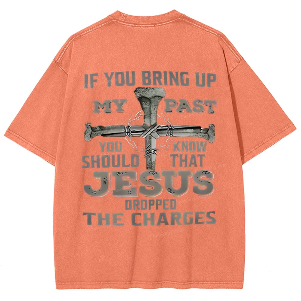 Jesus Dropped The Charges Snowflake Vintage Washed T-Shirt