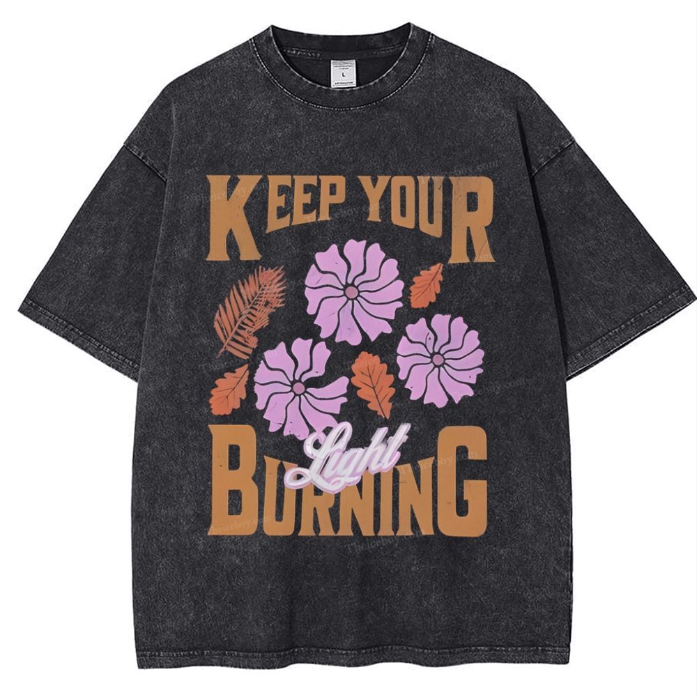 Keep Your Light Burning Snowflake Vintage Washed T-Shirt