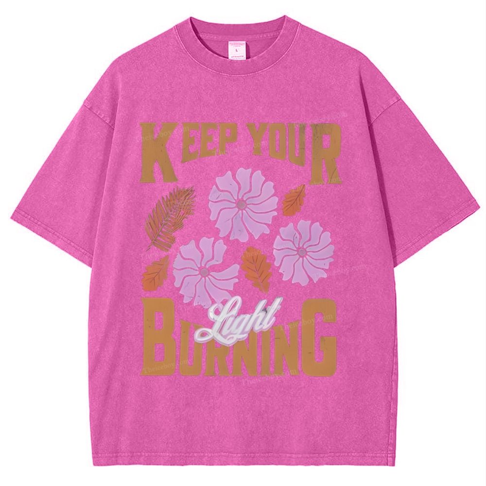 Keep Your Light Burning Snowflake Vintage Washed T-Shirt