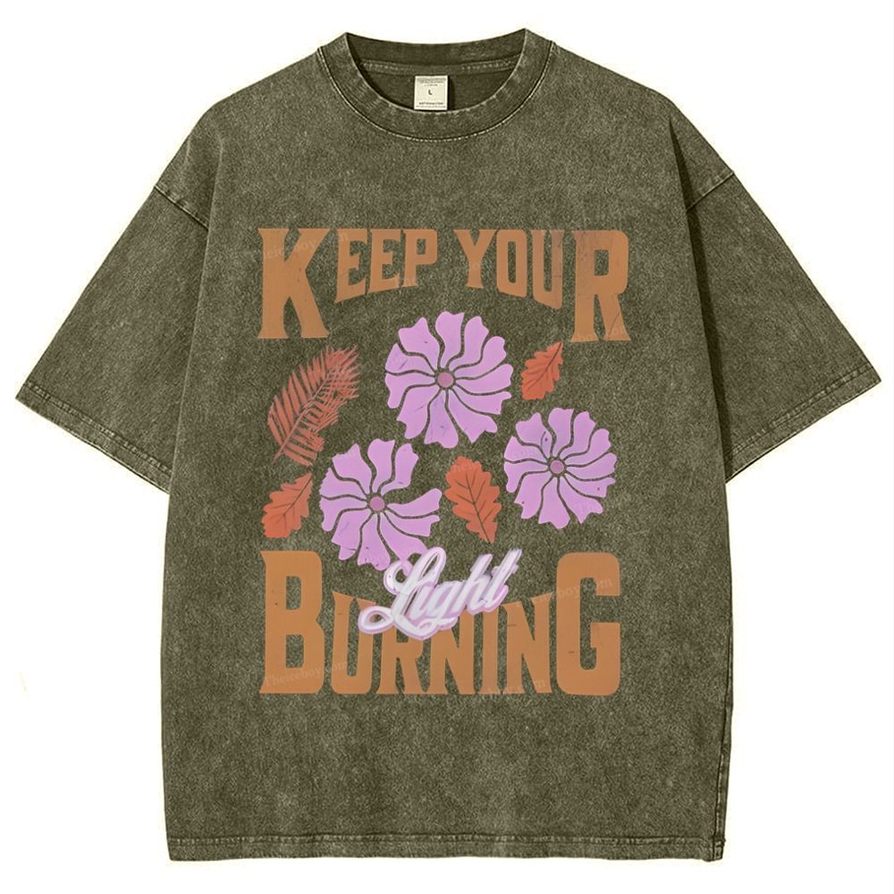 Keep Your Light Burning Snowflake Vintage Washed T-Shirt