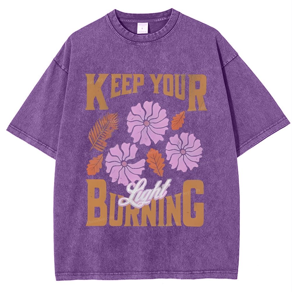 Keep Your Light Burning Snowflake Vintage Washed T-Shirt