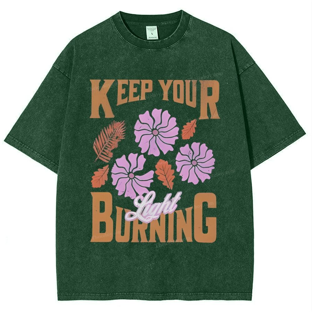 Keep Your Light Burning Snowflake Vintage Washed T-Shirt