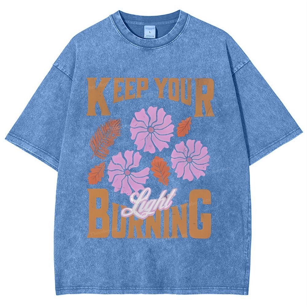 Keep Your Light Burning Snowflake Vintage Washed T-Shirt