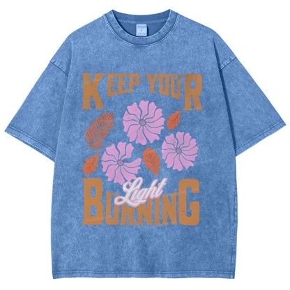 Keep Your Light Burning Snowflake Vintage Washed T-Shirt