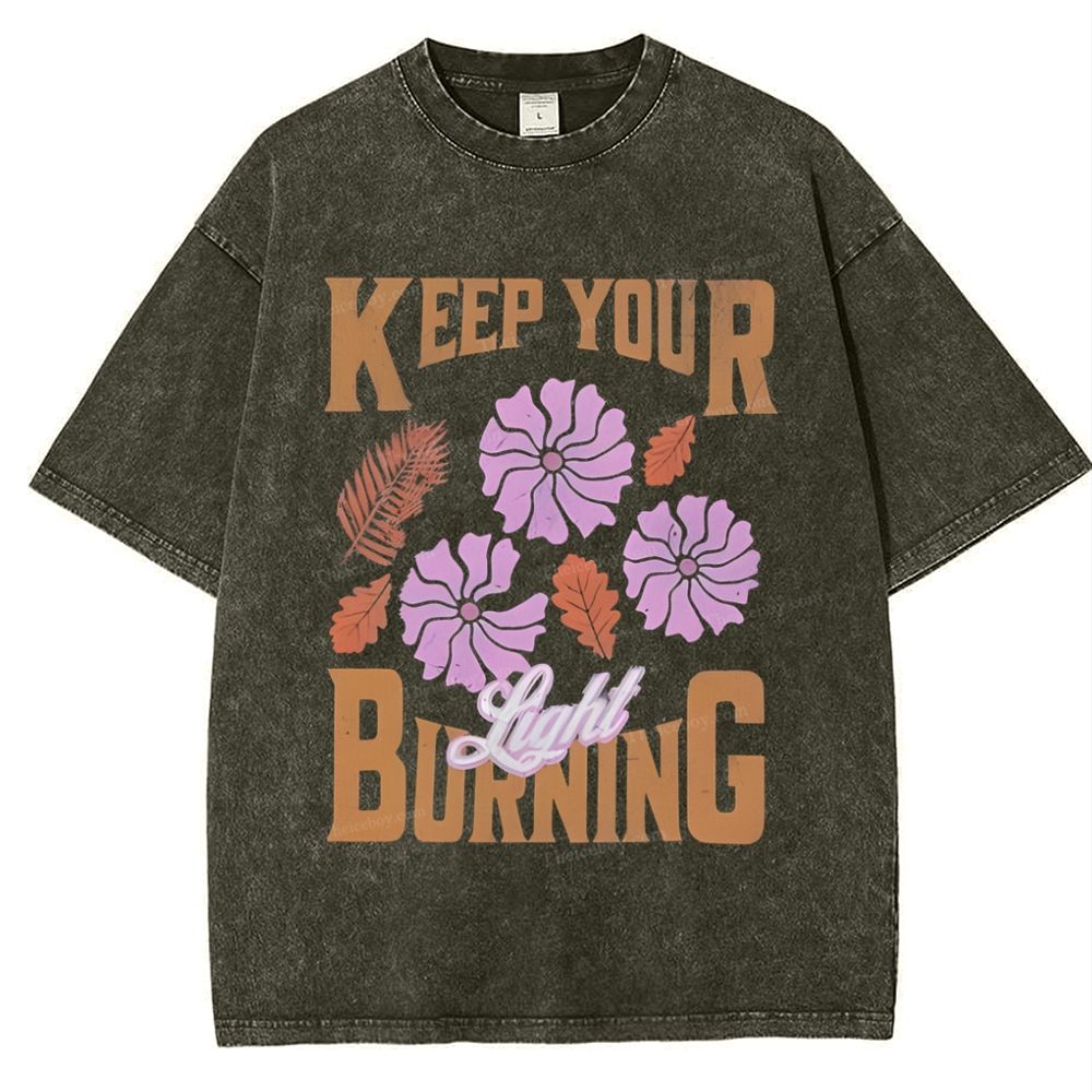 Keep Your Light Burning Snowflake Vintage Washed T-Shirt