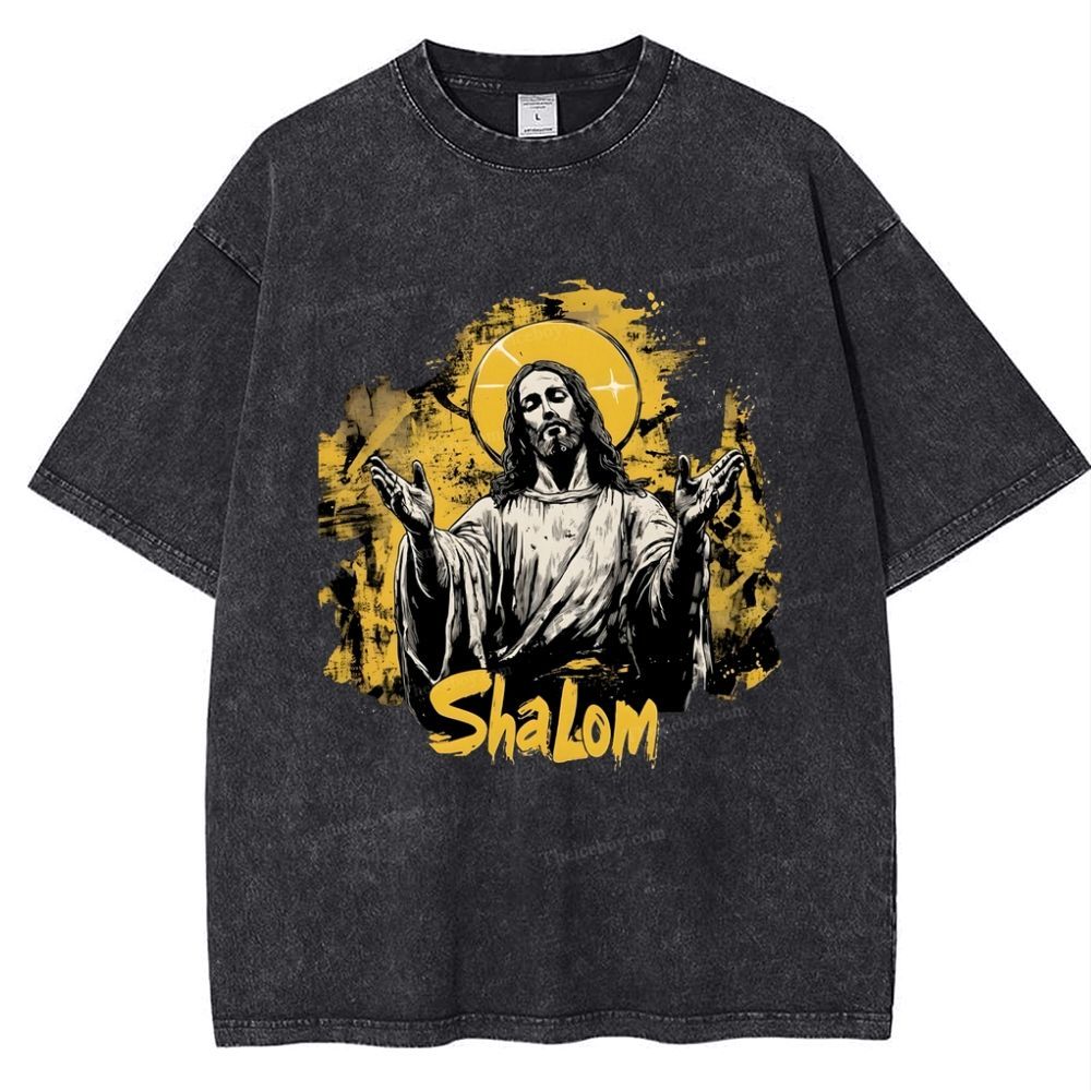 The Light of Faith - Jesus' Encouragement Snowflake Vintage Washed T-Shirt