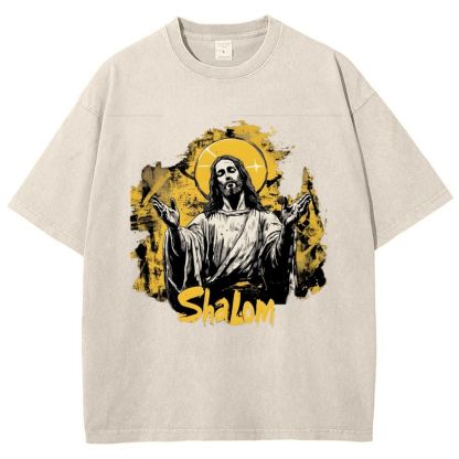 The Light of Faith - Jesus' Encouragement Snowflake Vintage Washed T-Shirt