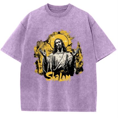 The Light of Faith - Jesus' Encouragement Snowflake Vintage Washed T-Shirt