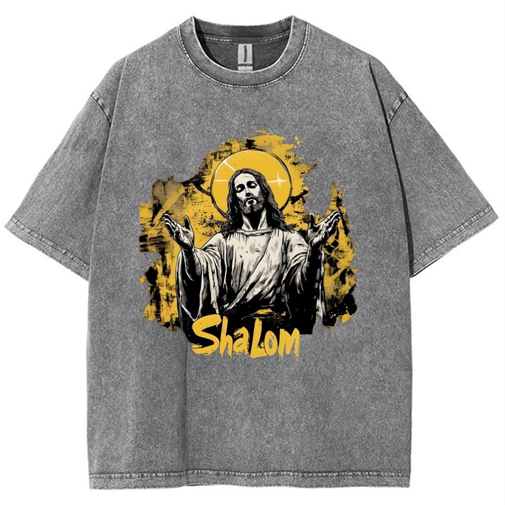The Light of Faith - Jesus' Encouragement Snowflake Vintage Washed T-Shirt