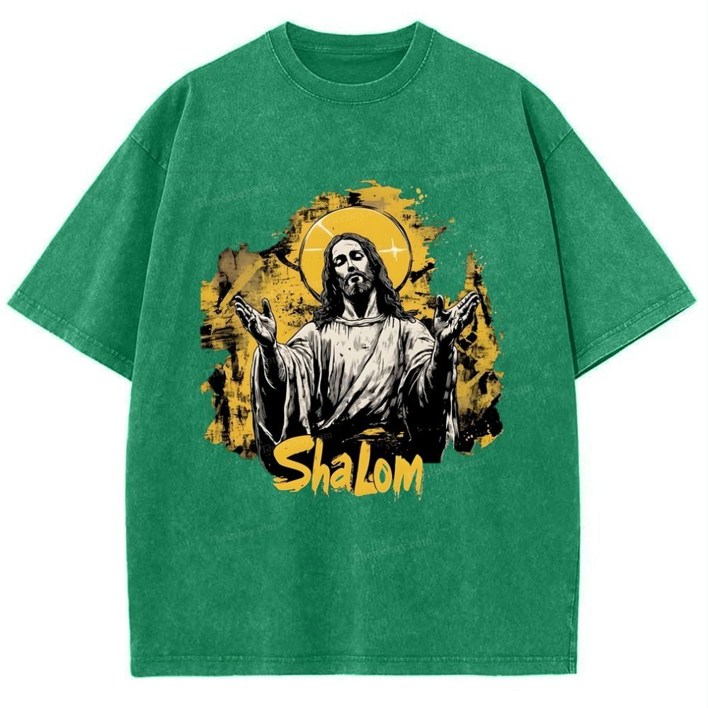 The Light of Faith - Jesus' Encouragement Snowflake Vintage Washed T-Shirt