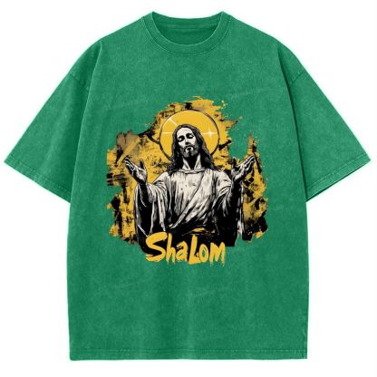 The Light of Faith - Jesus' Encouragement Snowflake Vintage Washed T-Shirt