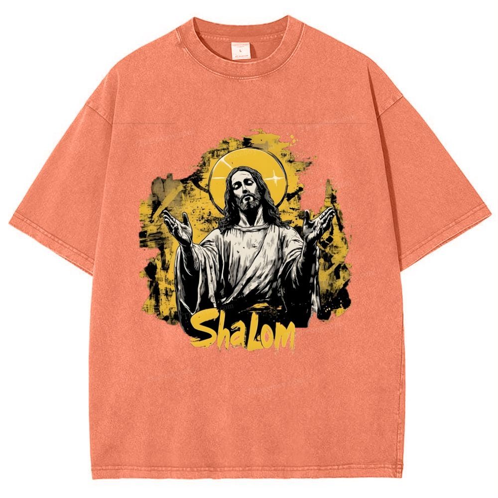 The Light of Faith - Jesus' Encouragement Snowflake Vintage Washed T-Shirt
